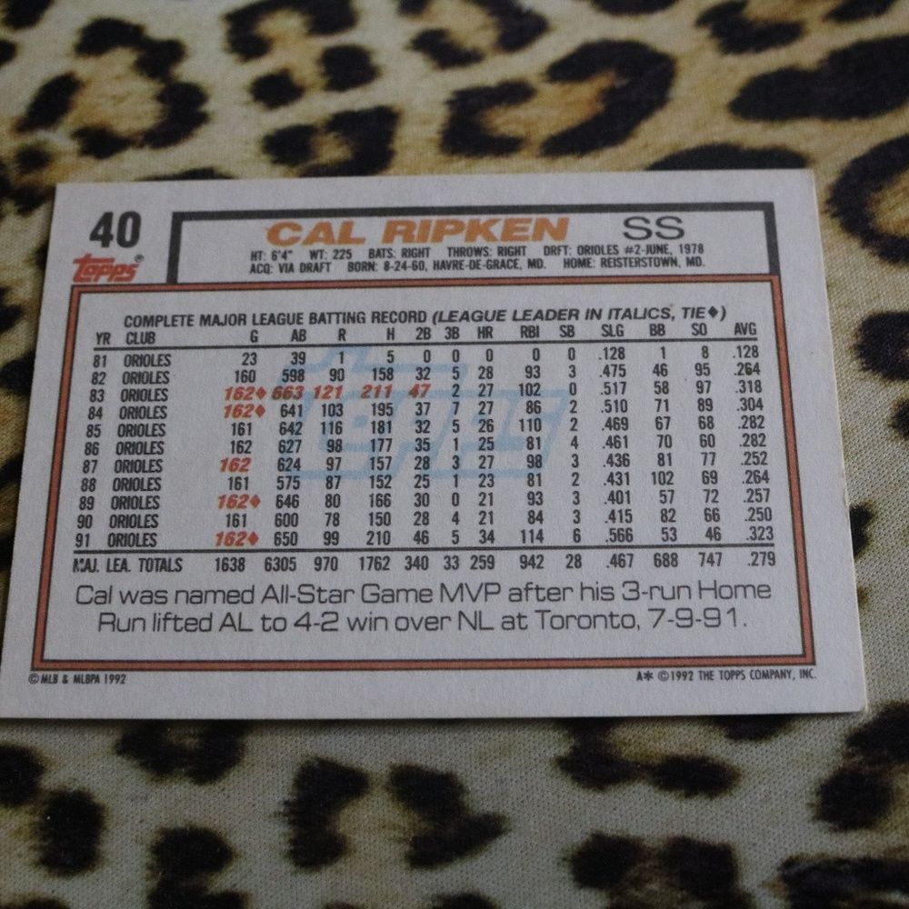Cal Ripken #40 Baseball Card - Picture 2 of 2